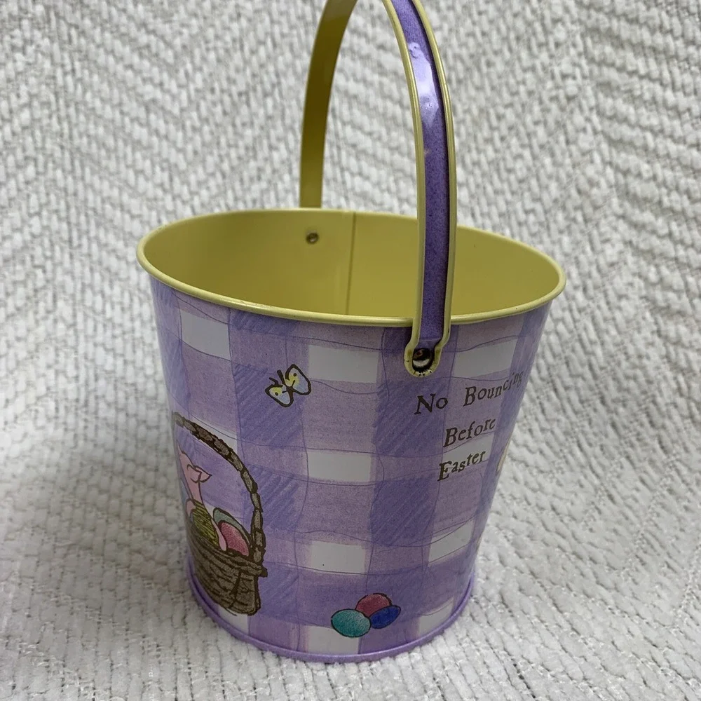 Vintage Classic Winnie the Pooh Bear metal Easter pails Lot‎ Of 2 Piglet Pastel